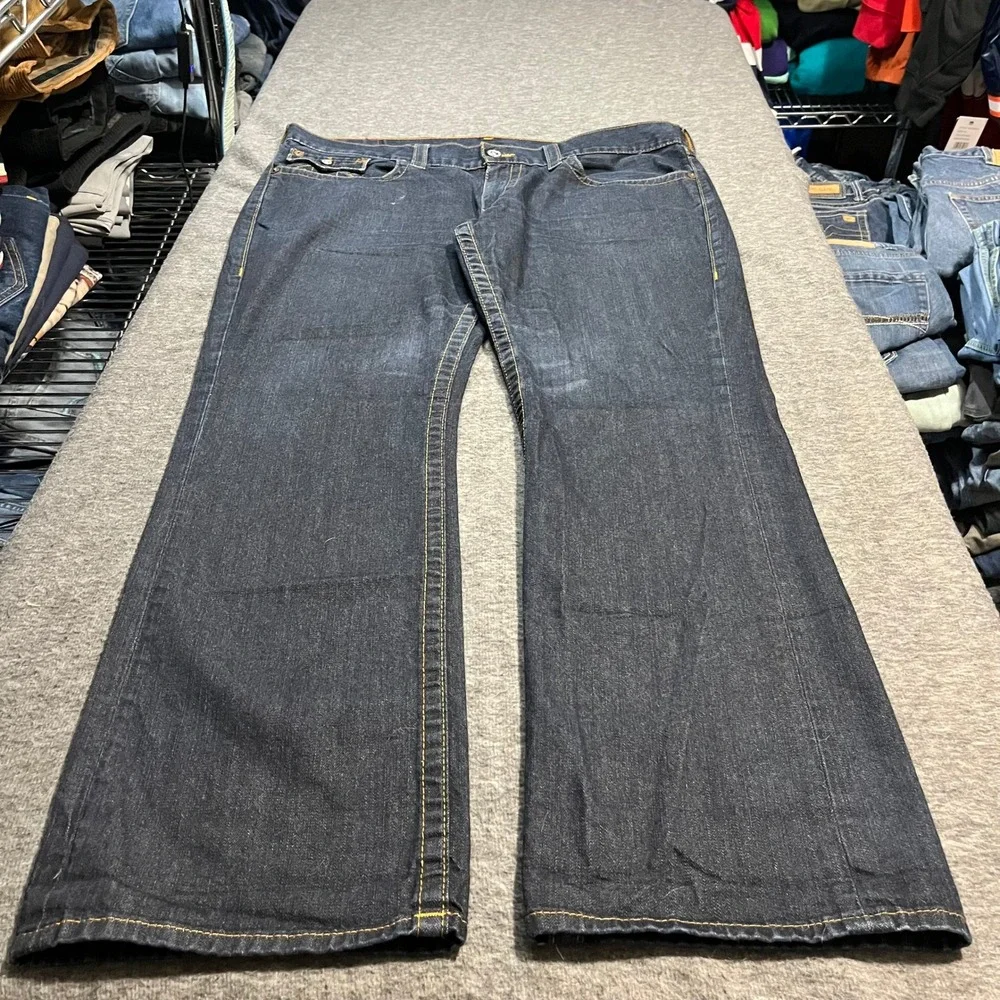 True Religion Ricky Straight Jeans 40x33 Dark Wash Baggy Y2K Chief Keef Mens